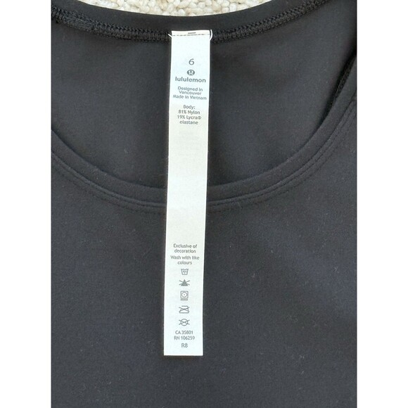 Lululemon Get Going Dress Black 6 Athletic Slim Fitting Midi Dress Casual Travel - Picture 4 of 7